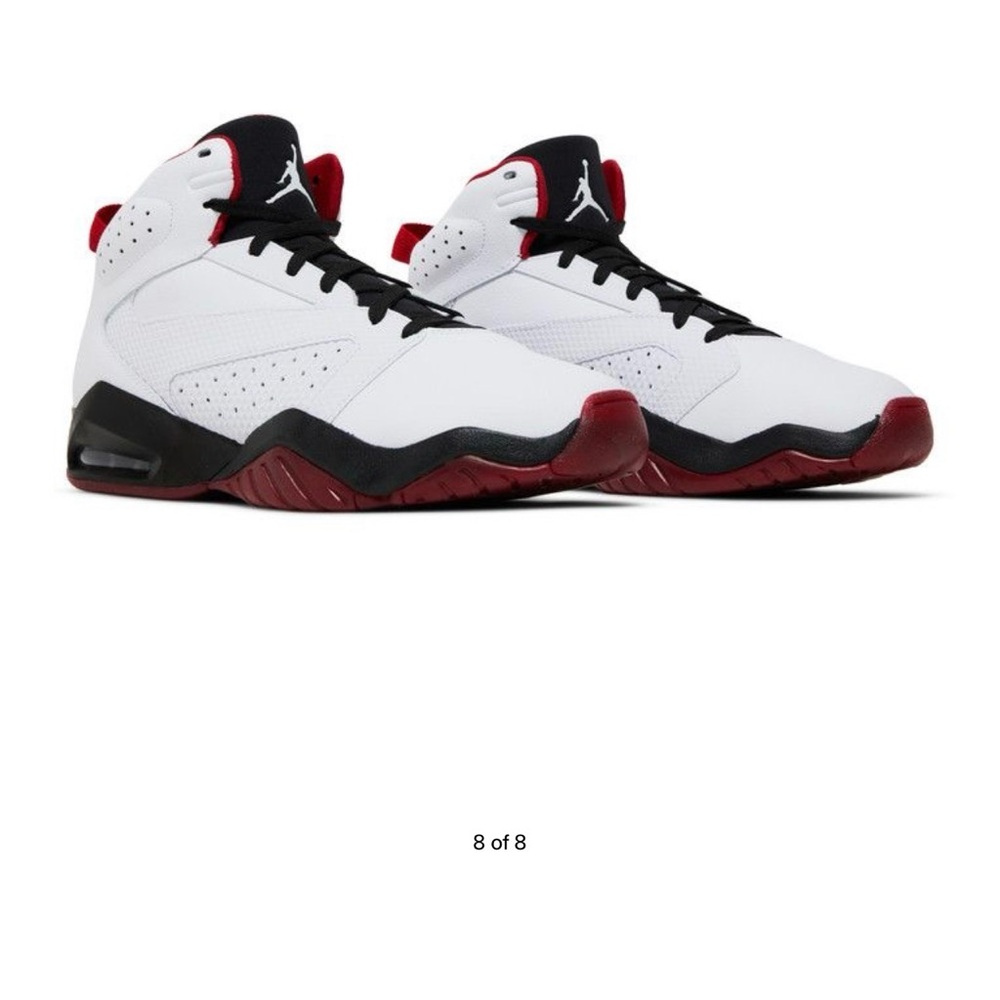 Jordan Kids White Black Red Basketball Shoes